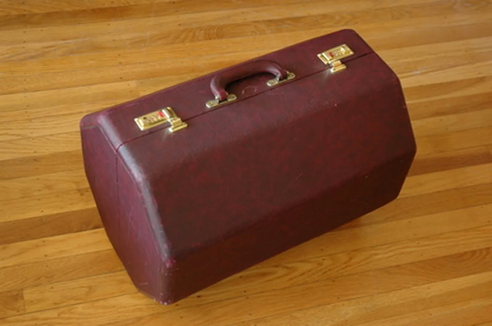 Many hard-sided suitcases are made from polyester resin panels reinforced with fabric or leather.