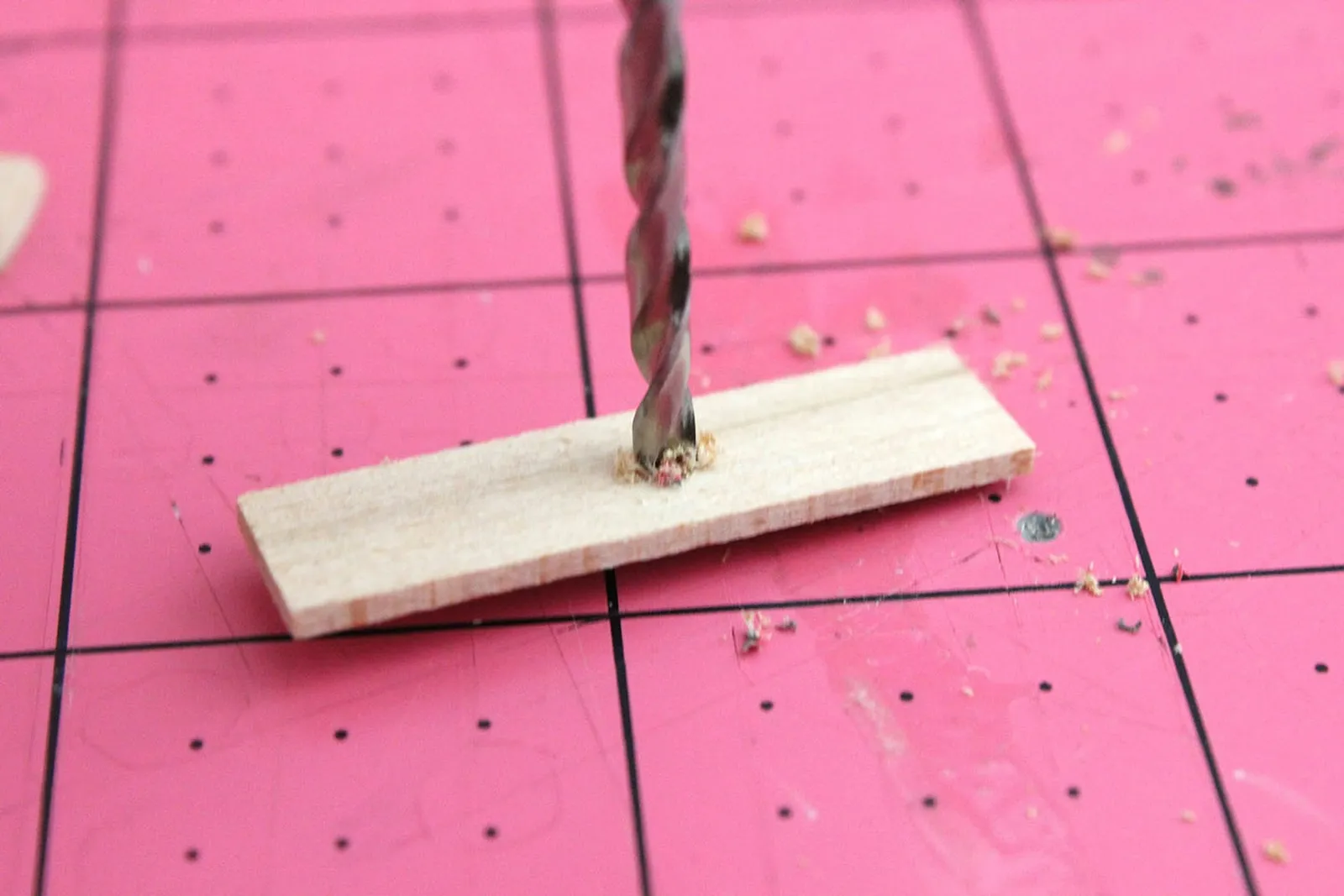 drilling wood strip