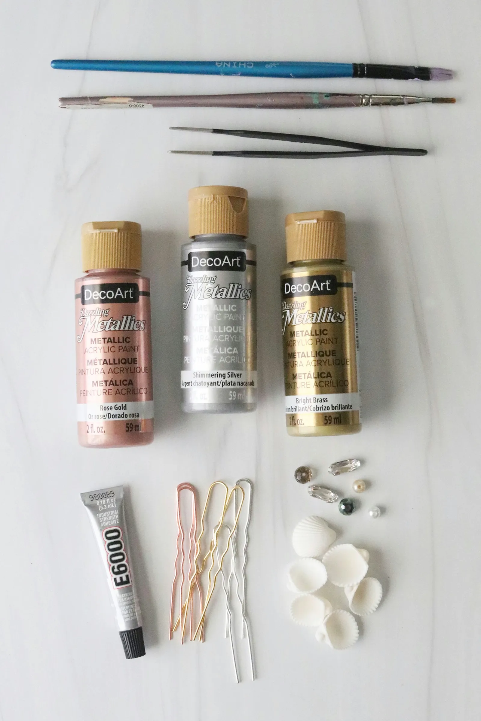 Supplies for seashell hair pins