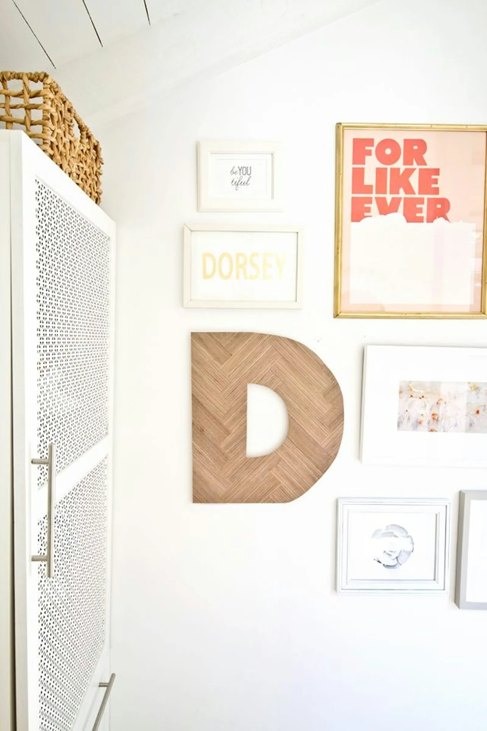 herringbone wood letter