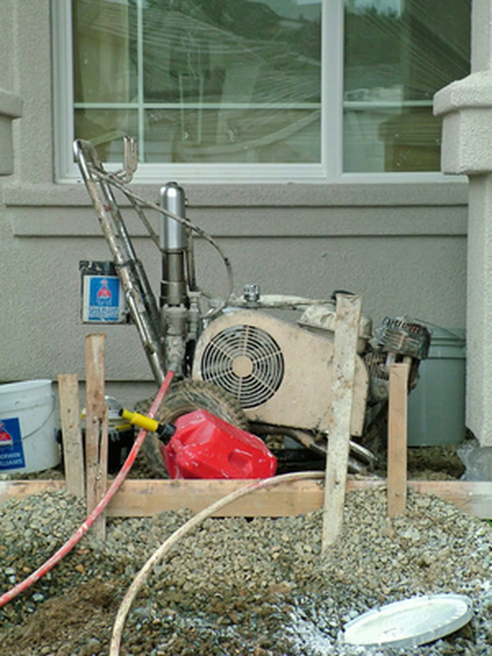 A sprayer is the quickest way to paint eaves.