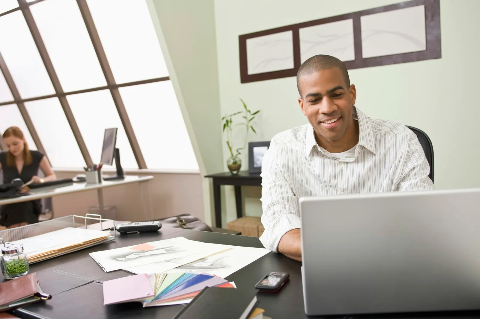 Man at computer in office