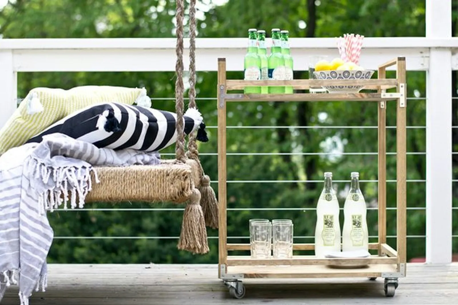 Outdoor bar cart.