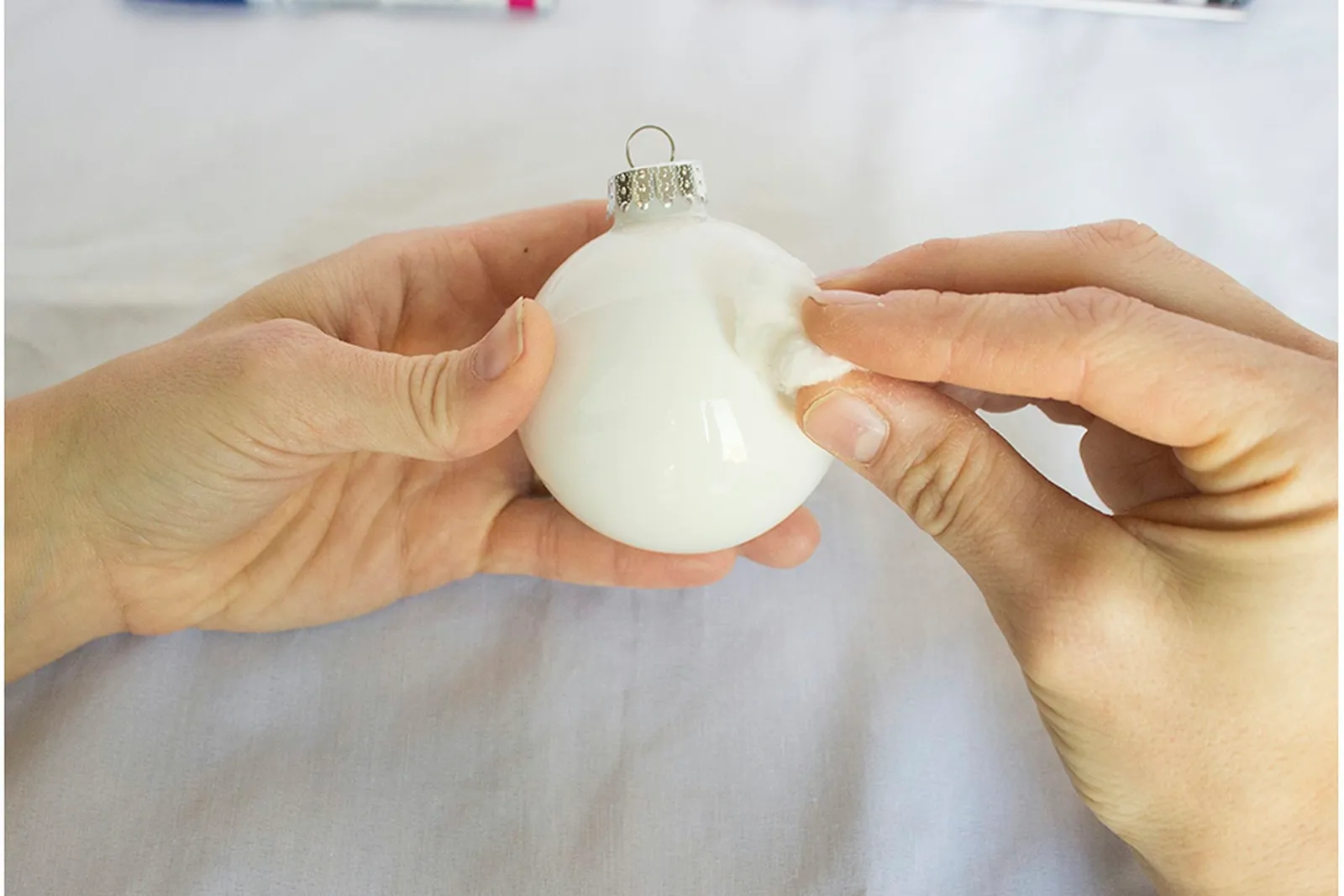 Cleaning ornament with rubbing alcohol