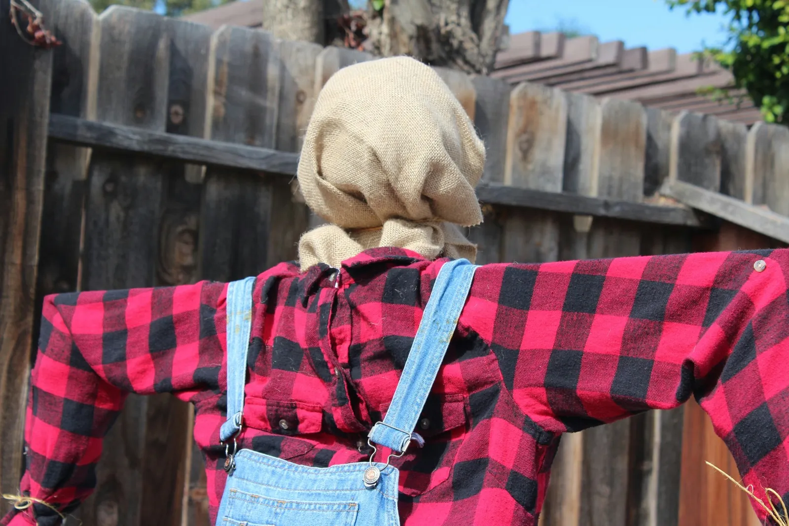 Burlap head on top of figure