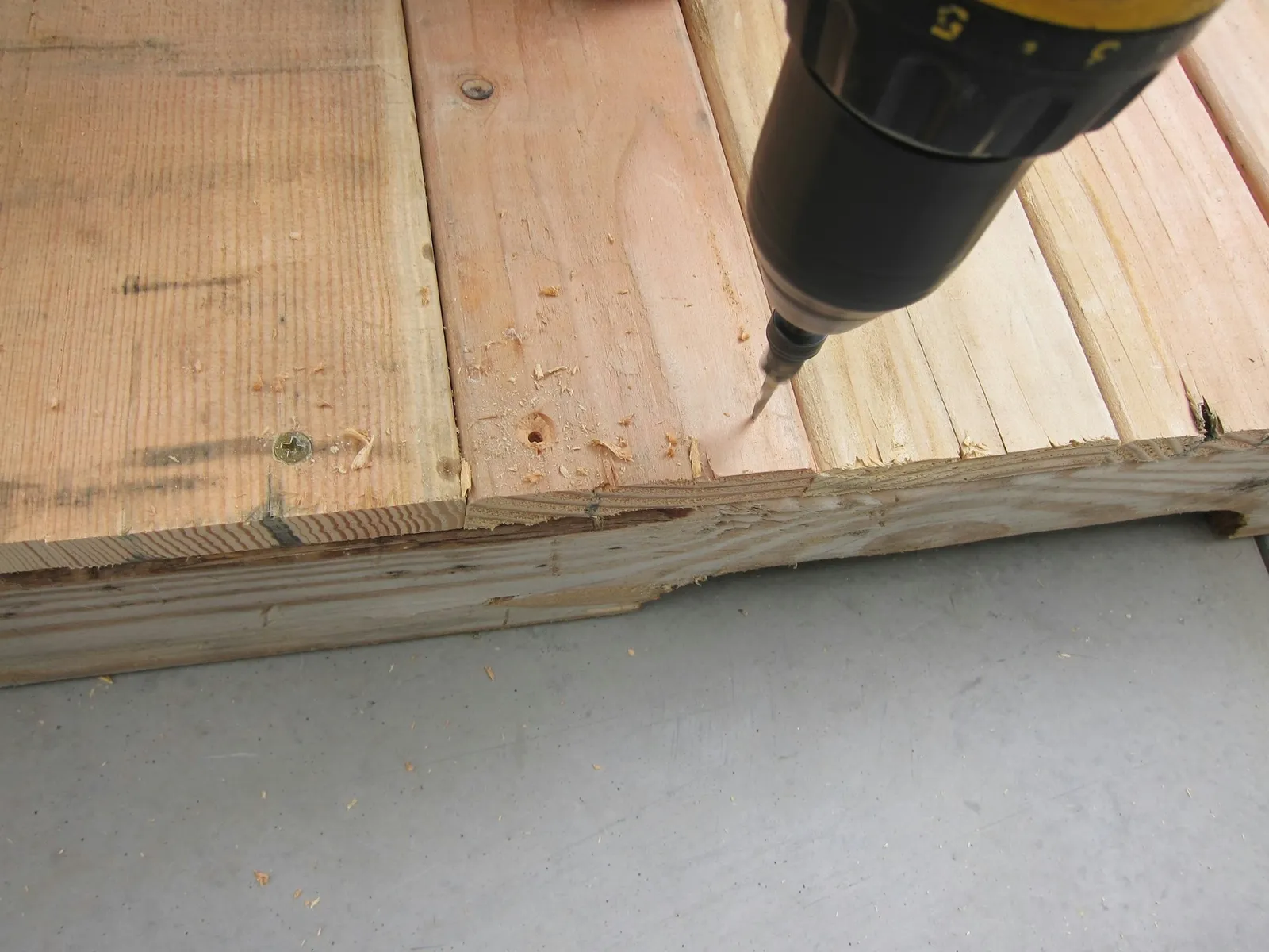 Add boards between the supports