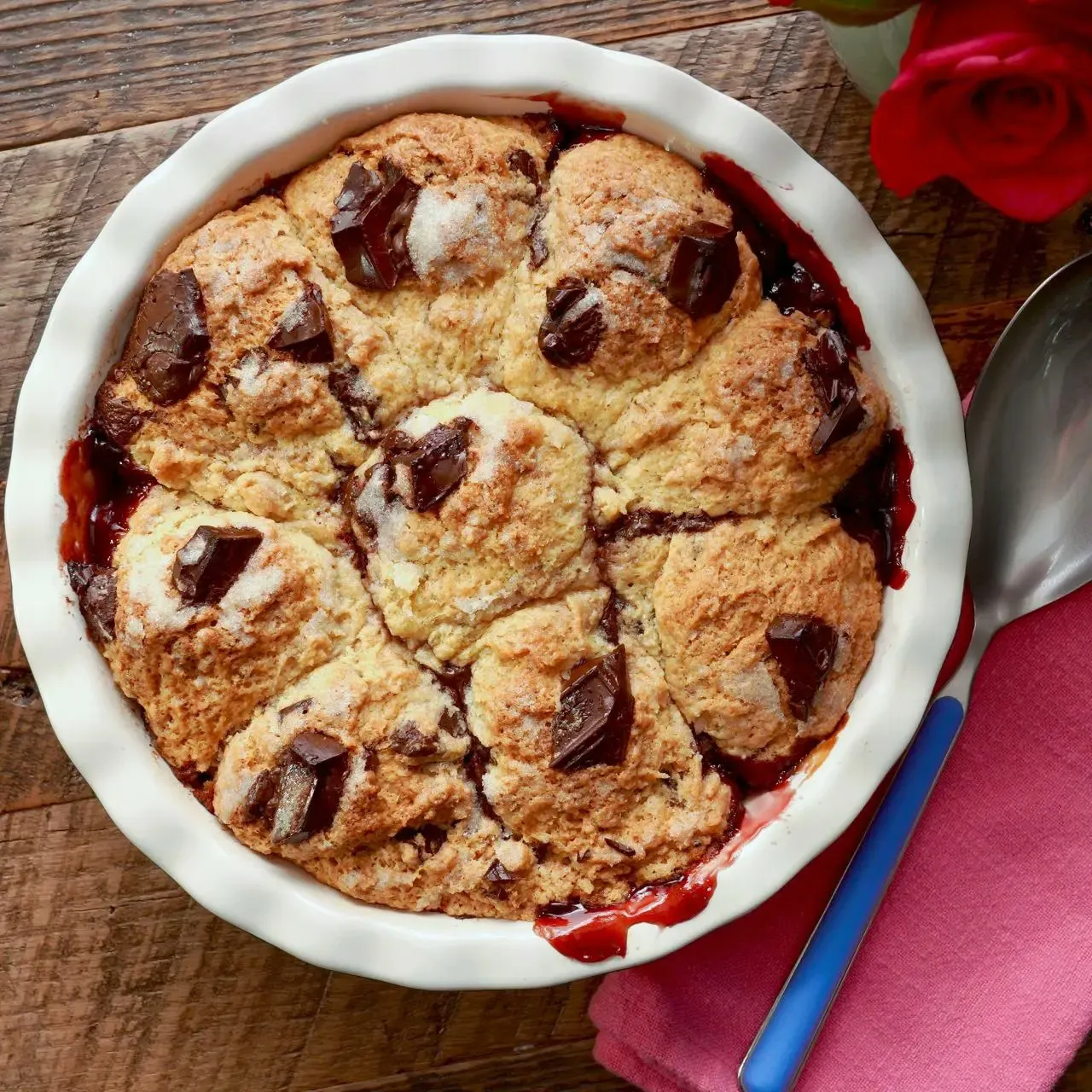 Chocolate Chunk Cherry Cobbler