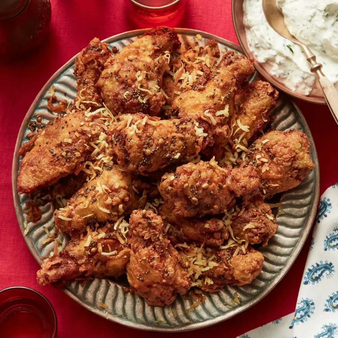 Extra-Crispy Chicken Wings with Toasted Coconut