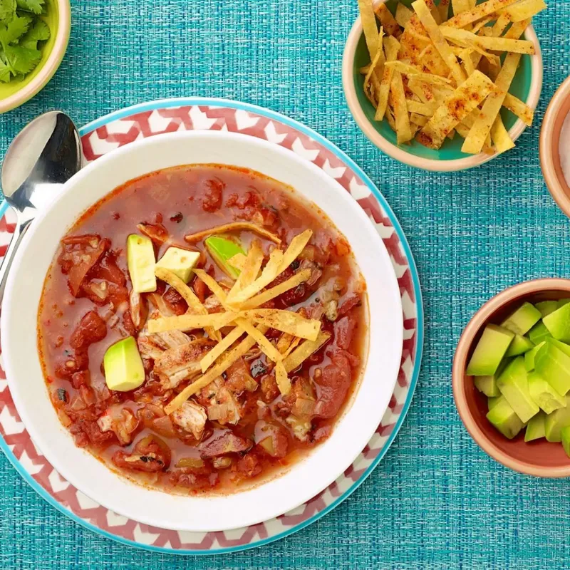 Grilled Chicken Tortilla Soup with Tequila Crema