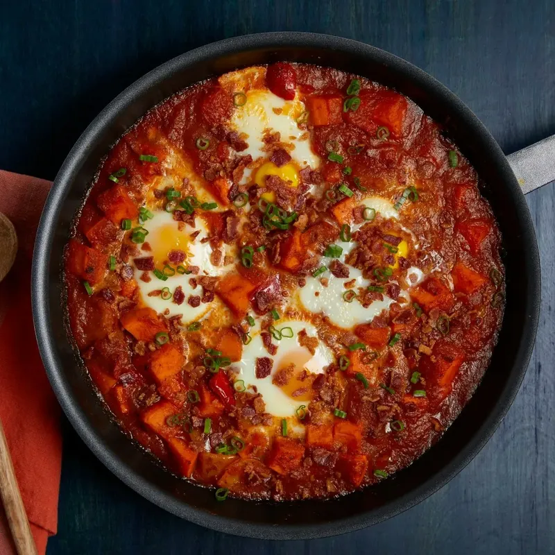 Whole30 Saucy Egg and Sweet Potato Hash