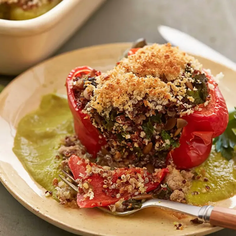 Turkey and Quinoa Stuffed Peppers