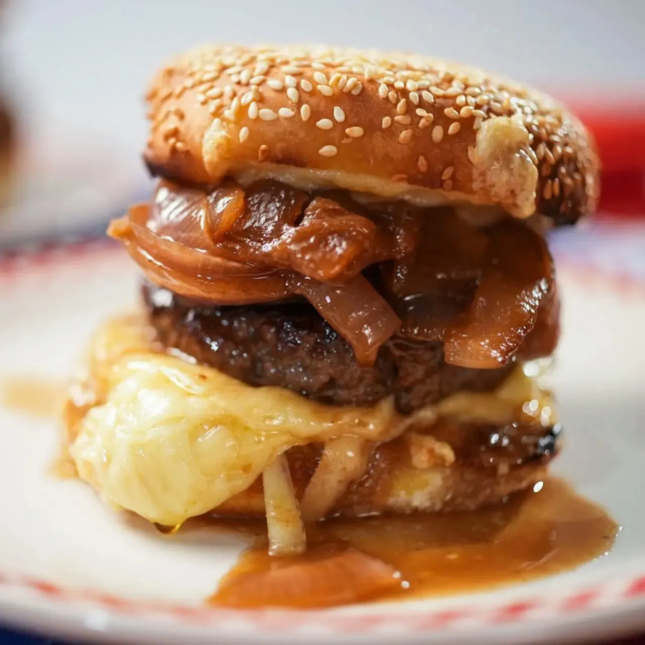 Stuffed French Onion Soup Burger