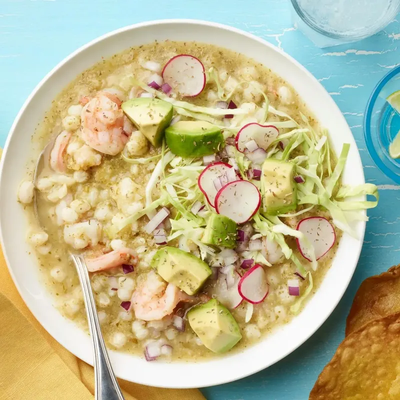 Pozole Verde with Shrimp