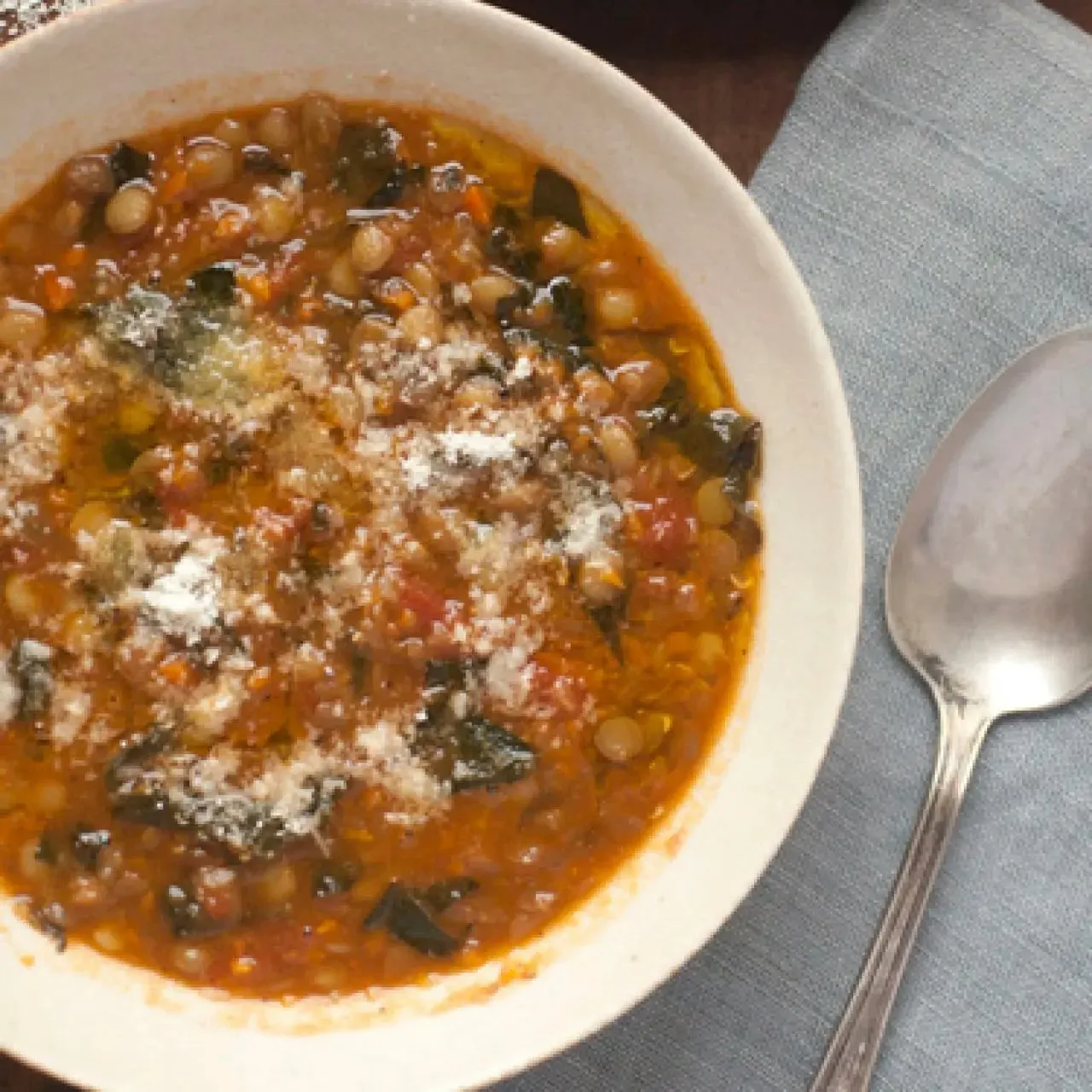 Lentil Soup with Tomato and Tuscan Kale