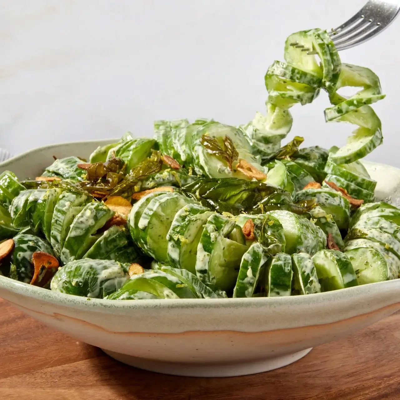 Creamy Spiral Cucumber Salad